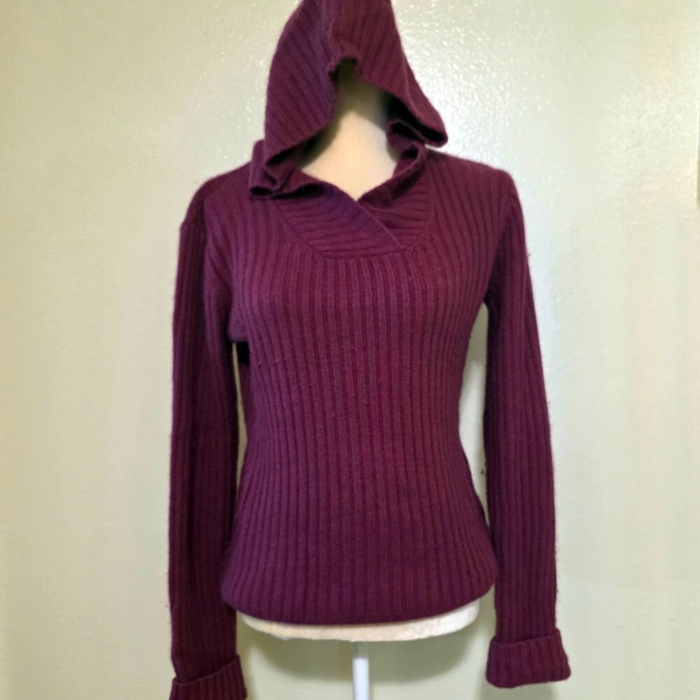 Vintage Women's BURTON Pullover Pink Sweater Hood Sz M